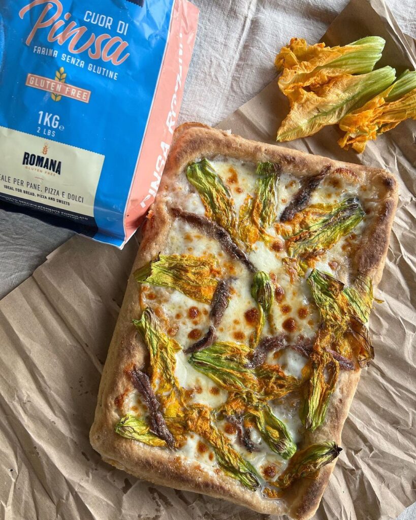 pizza fiori e alici senza glutine romana gluten free